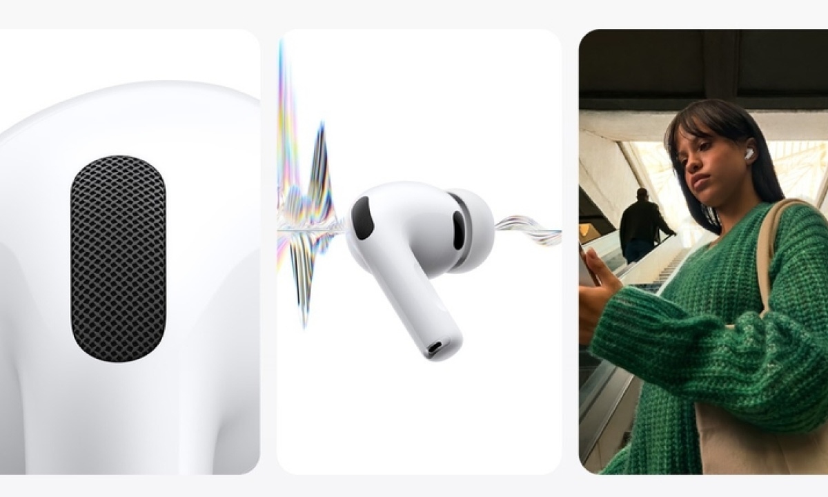 Âm thanh sống động Apple AirPods Pro 3 mang đến trải nghiệm âm thanh đắm chìm với khả năng khử tiếng ồn chủ động mạnh mẽ gấp 2 lần AirPods Pro 2, giúp bạn tận hưởng trọn vẹn từng giai điệu, dù ở nơi đông đúc hay trên đường phố ồn ào.