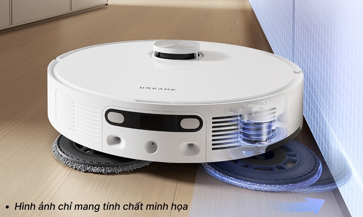 Lau mop thông minh, thích ứng linh hoạt Công nghệ MopExtend™ RoboSwing giúp mop kéo dài để chạm sát tường, làm sạch kỹ cả mép và góc tối — đảm bảo lau sàn hiệu quả hơn.