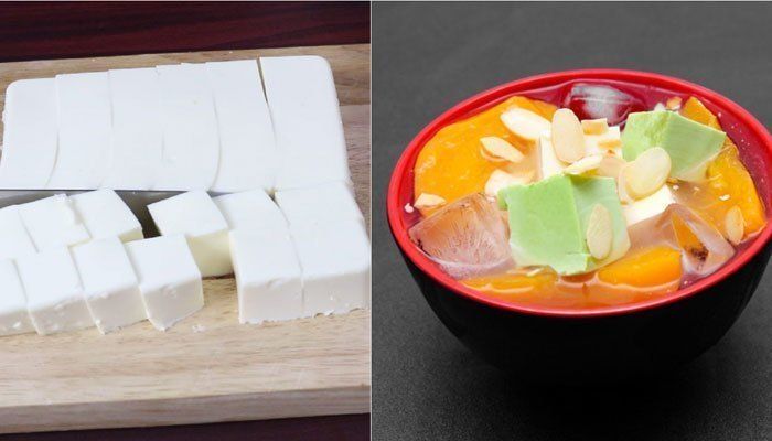 Lấy chè khúc bạch ra khỏi tủ lạnh và sắp chúng vào tô thưởng thức thôi nào
