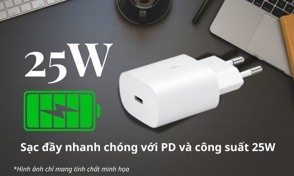Củ sạc Samsung 25 W Type C (không kèm cáp) Trắng sạc nhanh