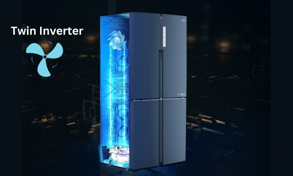 Tủ lạnh Aqua Inverter 456 lít AQR-M530EM(SLB) Twin Inverter tiết kiệm điện