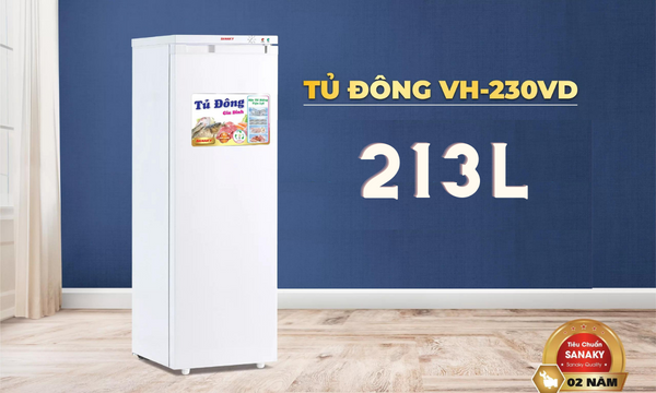Tủ đông Sanaky 213 lít VH-230VD dung tích 213 lít