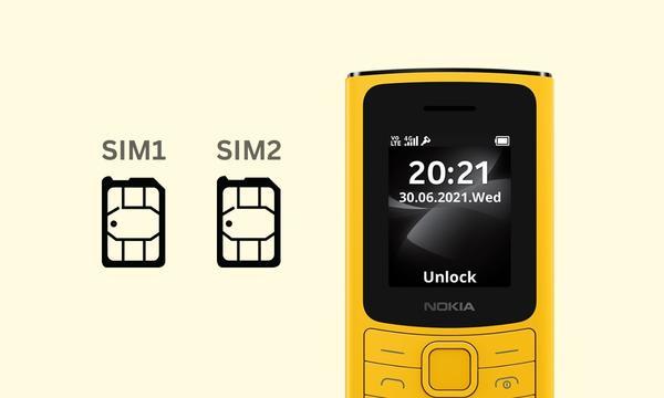 Điện thoại Nokia 110 4G có 2 khe nano sim