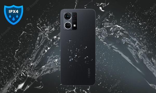 Điện thoại OPPO Reno7 4G 8GB/128GB Đen đạt chuẩn kháng nước IPX4 