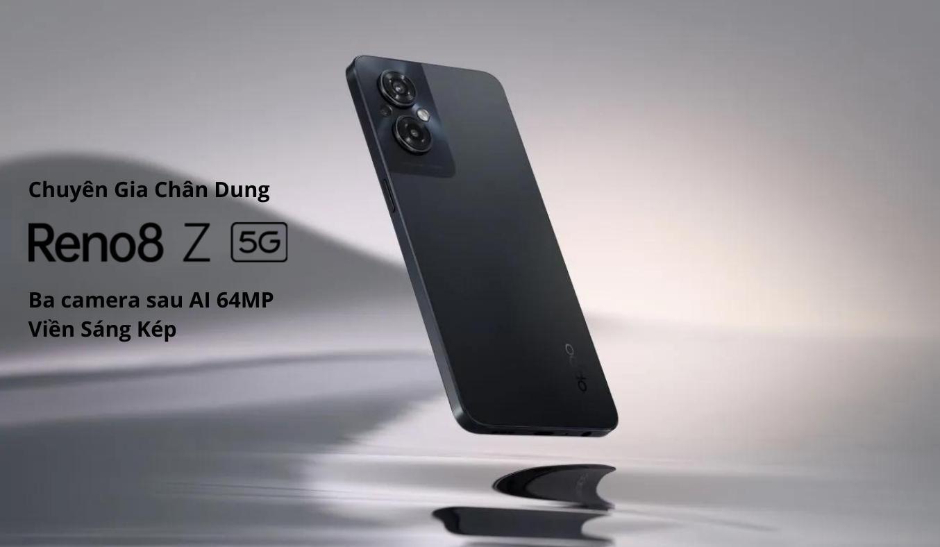 Điện thoại OPPO Reno8 Z 5G 8GB/256GB Đen Chuyên gia chân dung với bộ ba camera sau AI chất lượng cao
