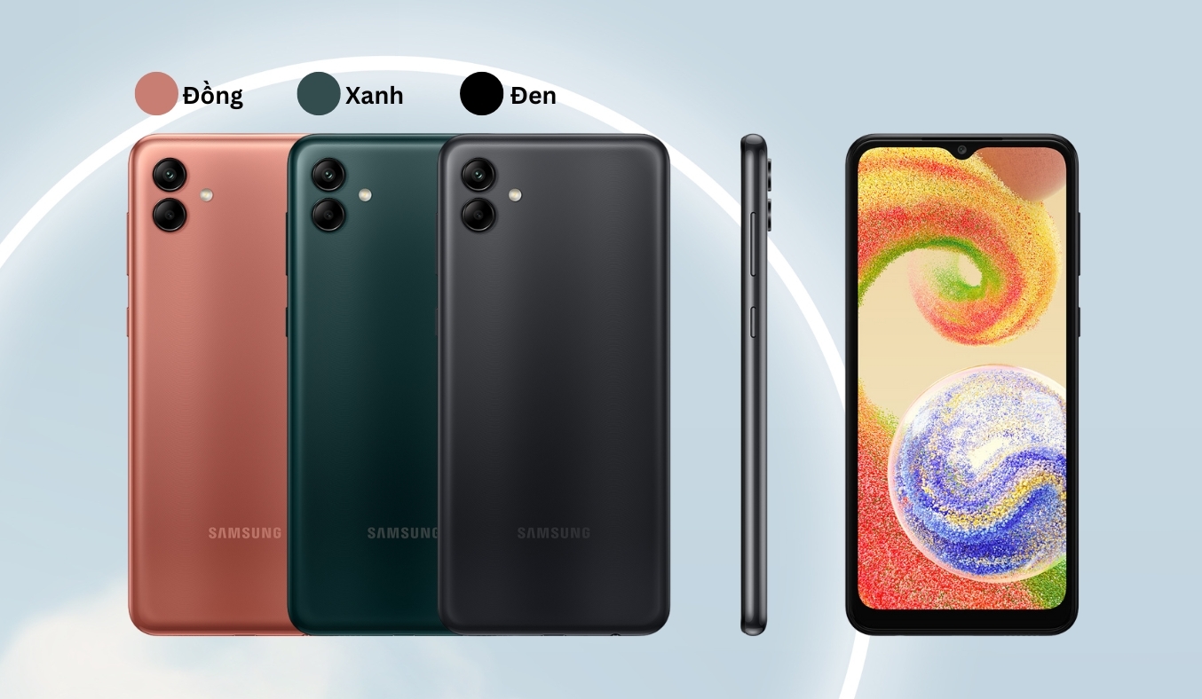 Điện thoại Samsung Galaxy A04 diện mạo thời thượng