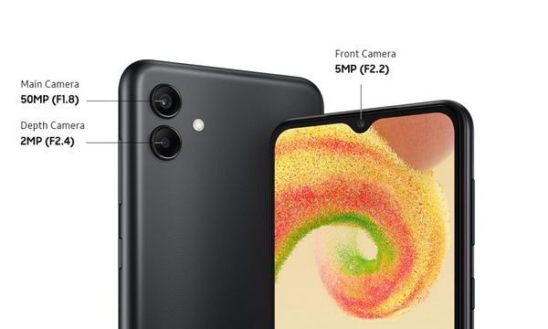 Điện thoại Samsung Galaxy A04 camera chính 50MP