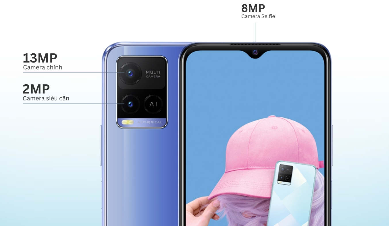Điện thoại Vivo Y21 camera kép tích hợp AI