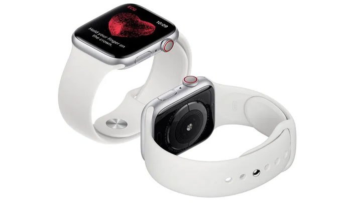 Apple Watch S5 GPS 44mm viền nhôm bạc, dây cao su trắng Theo dõi nhịp tim một cách chính xác