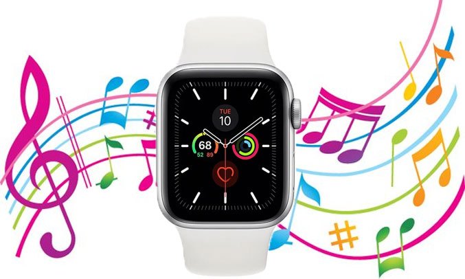 Apple Watch S5 GPS 44mm viền nhôm bạc, dây cao su trắng Nghe nhạc trực tiếp, không cần Smartphone