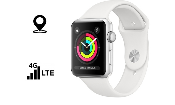 Apple Watch Series 3 42MM Silver - White Sport Band tích hợp GPS và LTE/4G