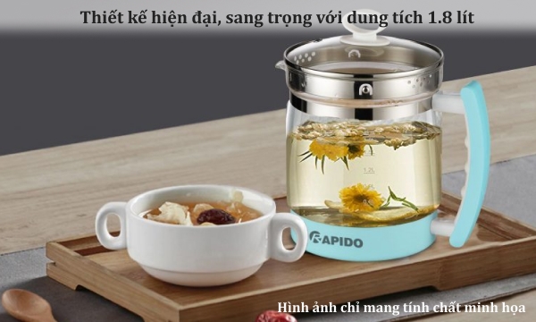 Bình điện đa năng Rapido 1.8 lít RMK0818-S