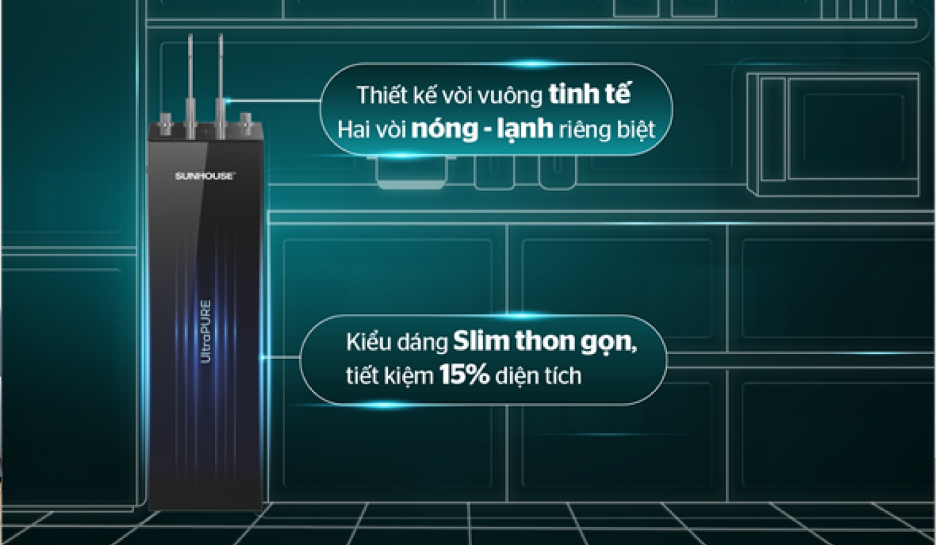 Máy lọc nước nóng lạnh RO UltraPURE Sunhouse 10 lõi SHA76211KL