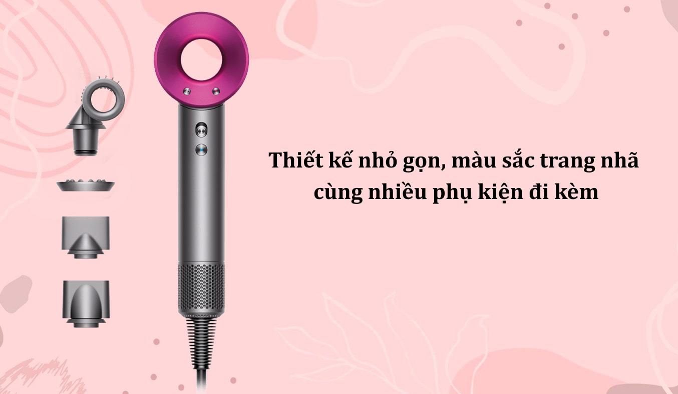 Máy sấy tóc Dyson Supersonic™ HD15 (Xám Bạc/Hồng Fuchsia)