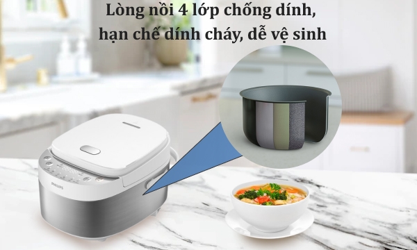 Nồi cơm điện tử mini Philips 0.85 lít HD3170/66