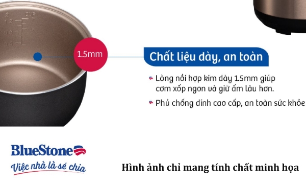 Nồi cơm nắp gài BlueStone 1.2 lít RCB-5512