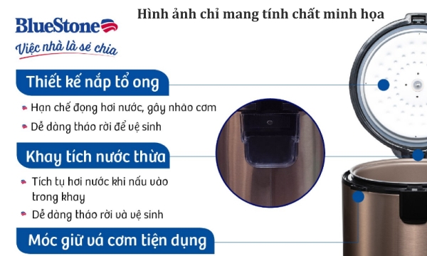 Nồi cơm nắp gài BlueStone 1.2 lít RCB-5512