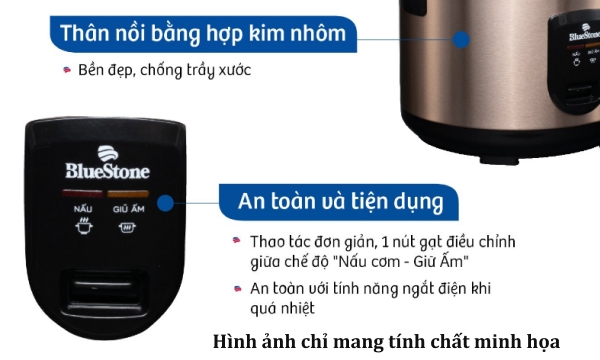 Nồi cơm nắp gài BlueStone 1.8 lít RCB-5519