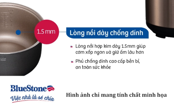 Nồi cơm nắp gài BlueStone 1.8 lít RCB-5519