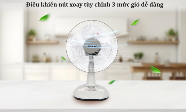 Quạt bàn Senko B1213 Kem Nâu
