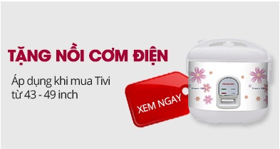 Nồi cơm điện giá 10.000đ khi mua Tivi từ 43 inches - 49 inches