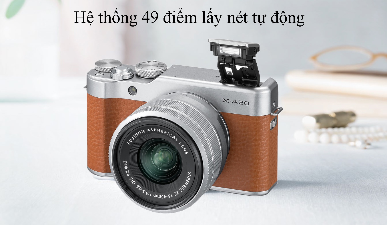 Máy ảnh Fujifilm X-A20 - Kit XC15-45mm Nâu 49 điểm lấy nét tự động
