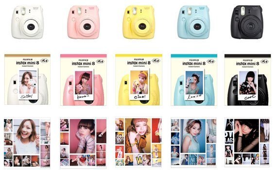 Máy ảnh Fuji Instax Mini 8 đen in ảnh nhanh chóng