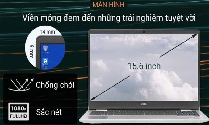 Dell Inspiron 15 5000 5593 i5-1035G1 15.6 inch N5I5513W kích thước màn hình lớn