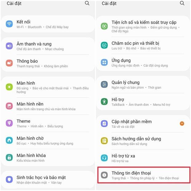 Kiểm tra số điện thoại của mình trên Android