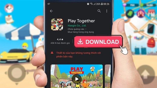 Cách tải Play Together cho điện thoại sử dụng hệ điều hành Android khi không tương thích