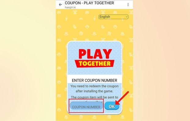 Link nhập code Play Together trên hệ điều hành Android (Nguồn: Internet)