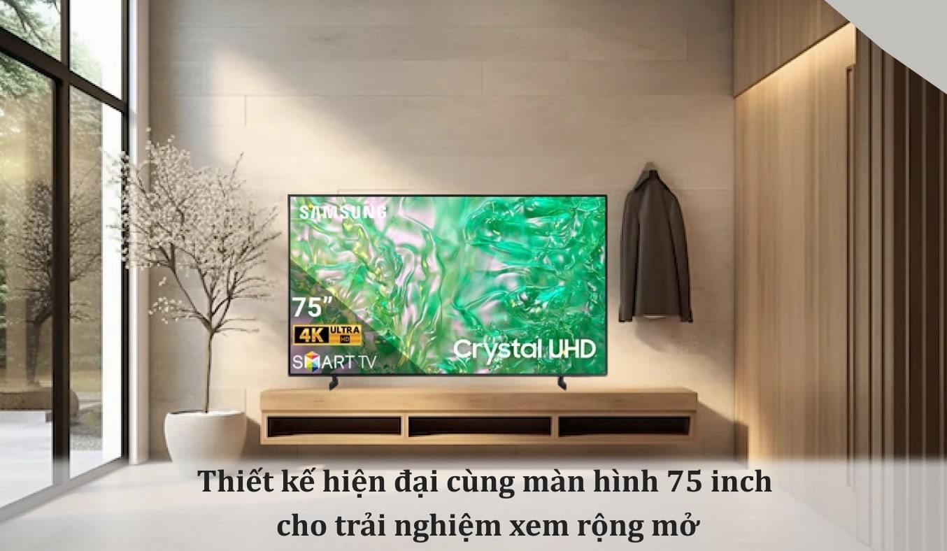 Smart Tivi Samsung 4K 75 inch UA75DU8000KXXV