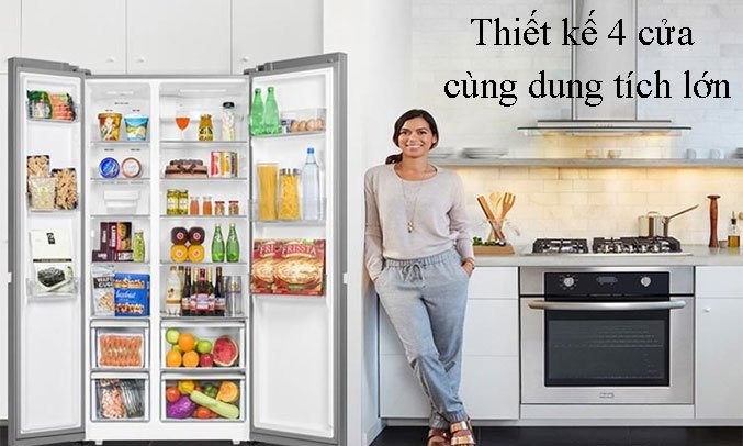 Tủ lạnh Aqua Inverter 456 lít AQR-IG525AM (GG) có dung tích 456 lít