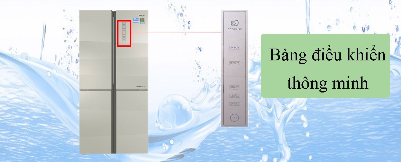 Tủ lạnh Aqua Inverter 456 lít AQR-IG525AM(SG) Bảng điều khiển thông minh