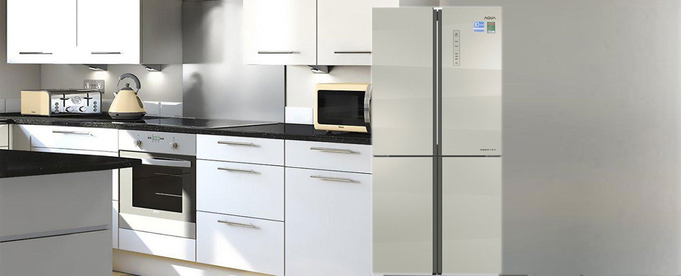 Tủ lạnh Aqua Inverter 456 lít AQR-IG525AM(SG) Tủ lạnh cửa kính sang trọng