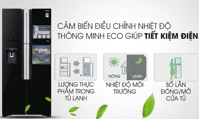 Tủ lạnh Hitachi Inverter 540 lít R-FW690PGV7 (GBK) - Cảm biến nhiệt kép