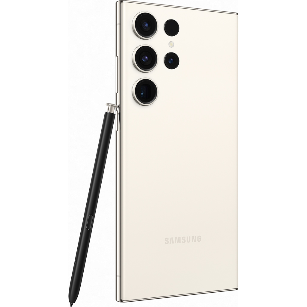 Điện thoại Samsung Galaxy S23 Ultra 8GB/256GB Kem mặt lưng nghiêng phải