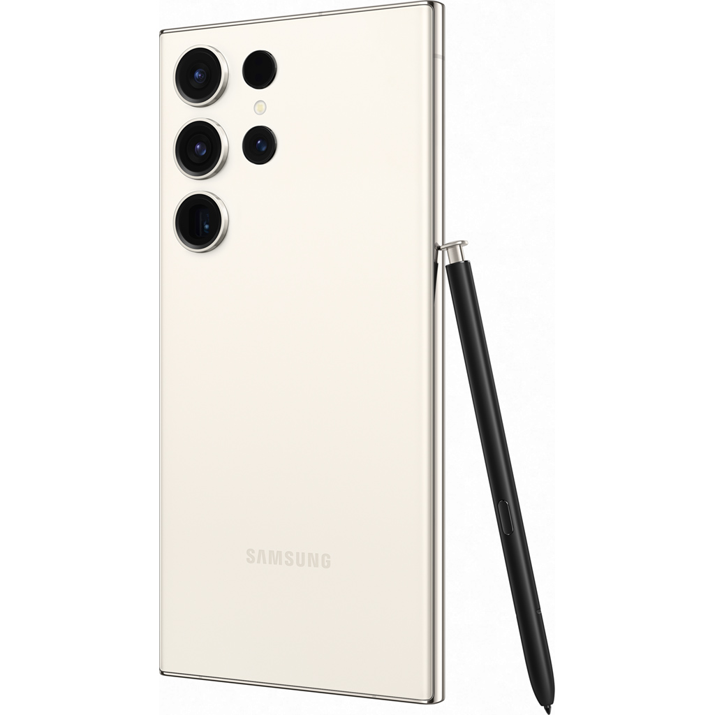 Điện thoại Samsung Galaxy S23 Ultra 8GB/256GB Kem mặt lưng nghiêng trái