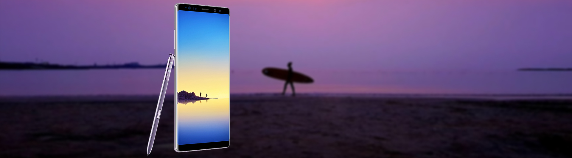 Điện thoại di động Samsung Galaxy Note 8 tím (SM-N950F/DS) góc nghiêng