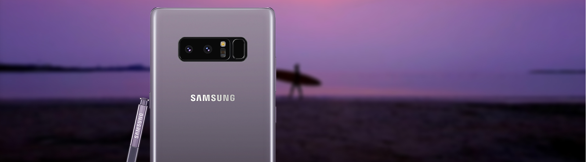 Điện thoại di động Samsung Galaxy Note 8 tím (SM-N950F/DS) mặt sau