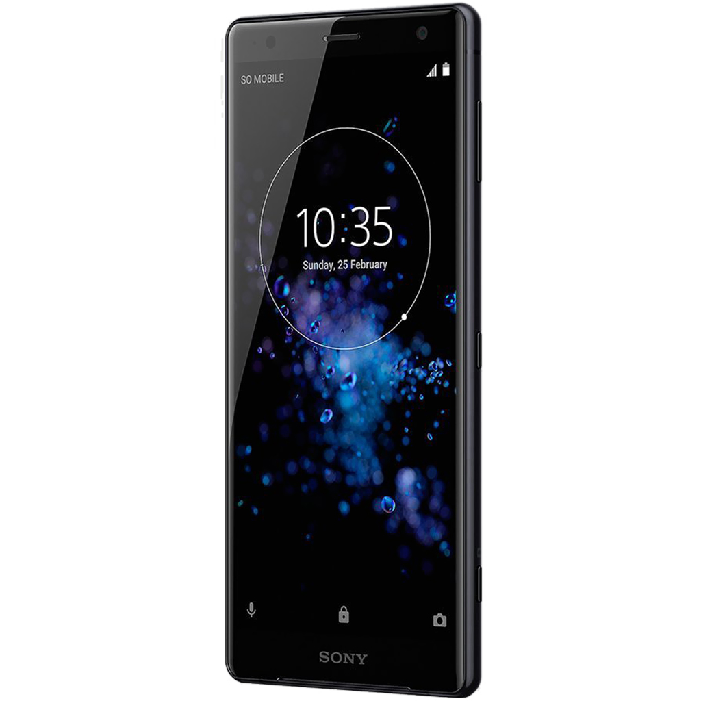 Điện thoại Sony Xperia XZ2 màu đen cạnh trái