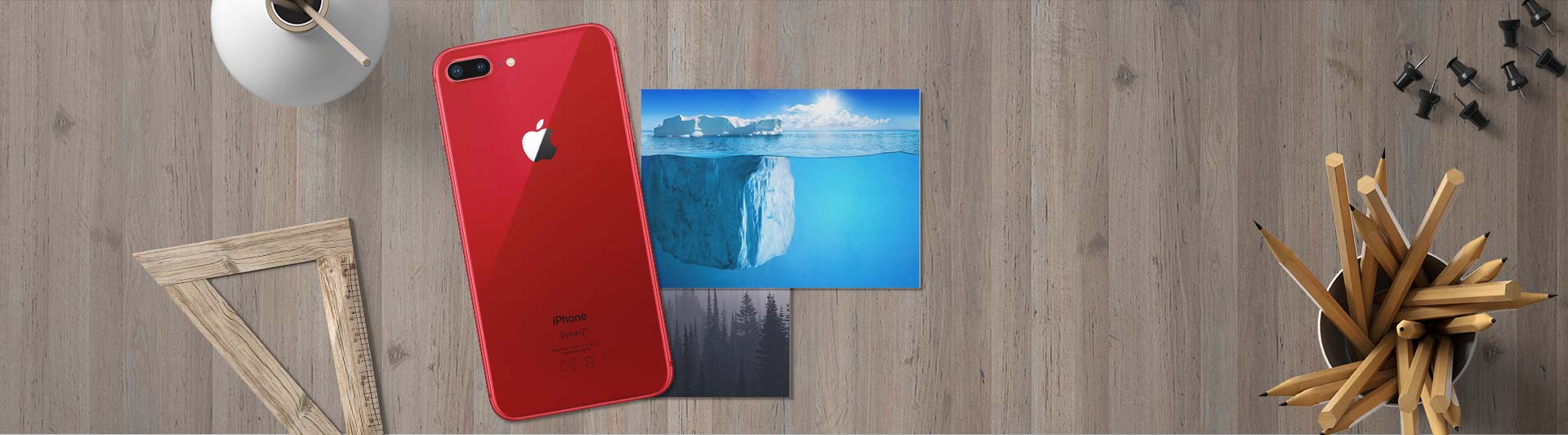 Điện thoại iPhone 8+ 64GB Red cạnh bên