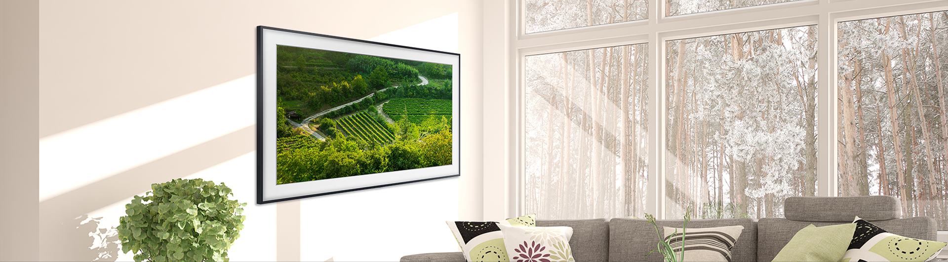 Tivi khung tranh 65inch Samsung UA65LS003AKXXV cực kì mỏng nhẹ