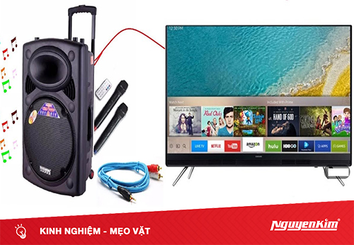 Hát karaoke thú vị hơn nhờ kết nối loa kéo với smart tivi