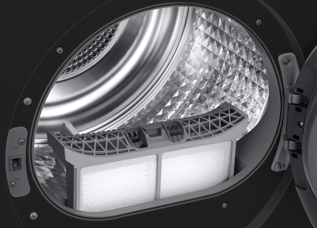 Máy sấy bơm nhiệt Samsung Inverter 9 kg DV90T7240BB/SV Drum