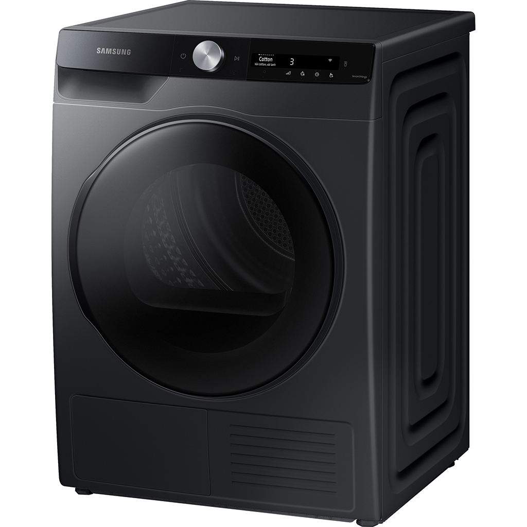 Máy sấy bơm nhiệt Samsung Inverter 9 kg DV90T7240BB/SV mặt nghiêng phải