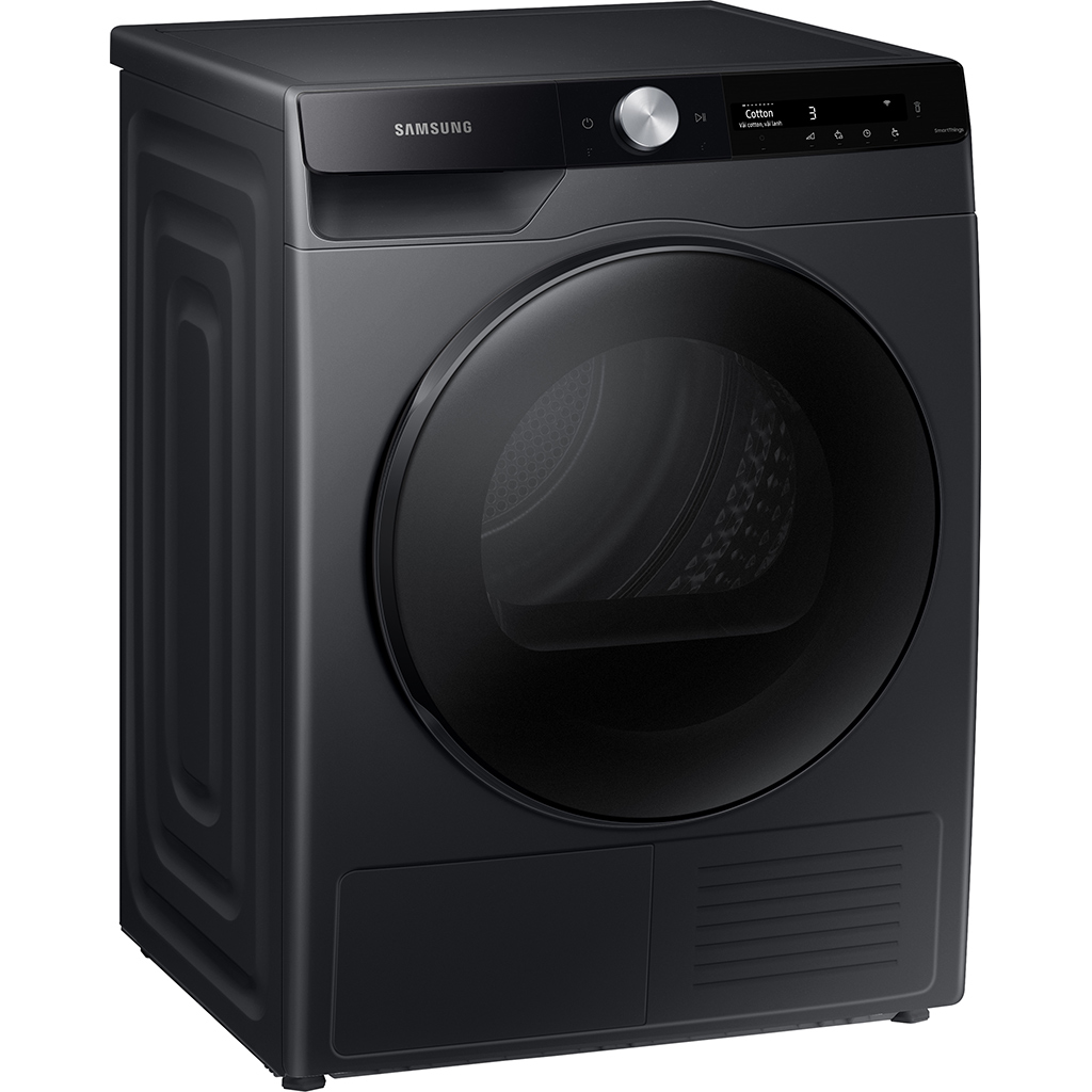 Máy sấy bơm nhiệt Samsung Inverter 9 kg DV90T7240BB/SV mặt nghiêng trái
