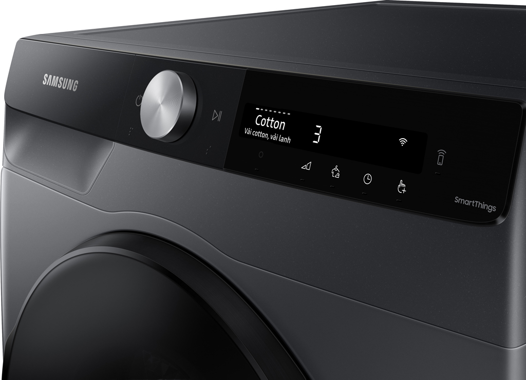 Máy sấy bơm nhiệt Samsung Inverter 9 kg DV90T7240BB/SV bảng điều khiển nghiêng