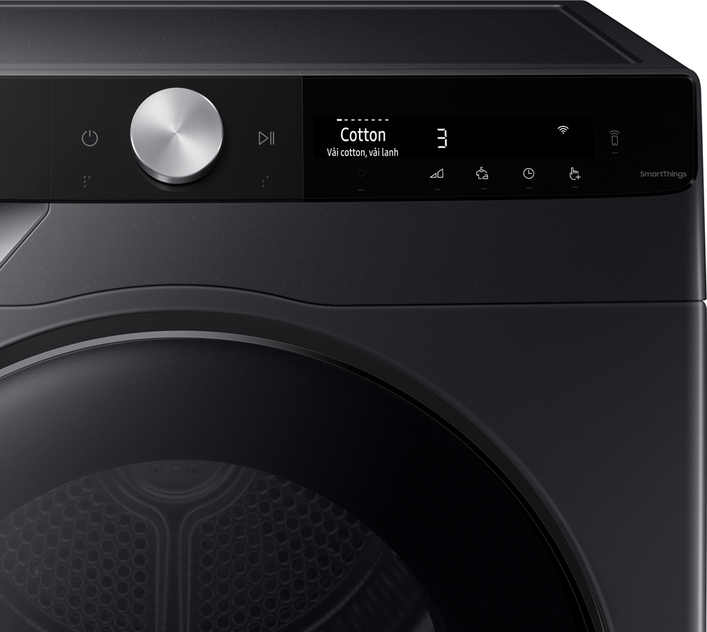 Máy sấy bơm nhiệt Samsung Inverter 9 kg DV90T7240BB/SV bảng điều khiển