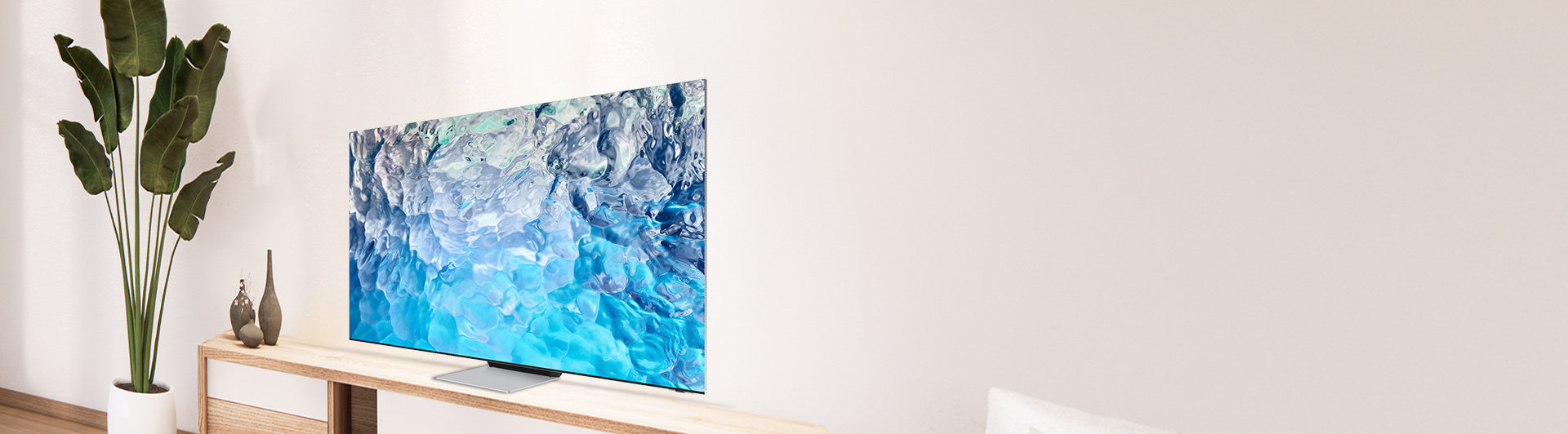 Smart Tivi Neo QLED 8K 65 inch Samsung QA65QN900BKXXV mặt nghiêng phải